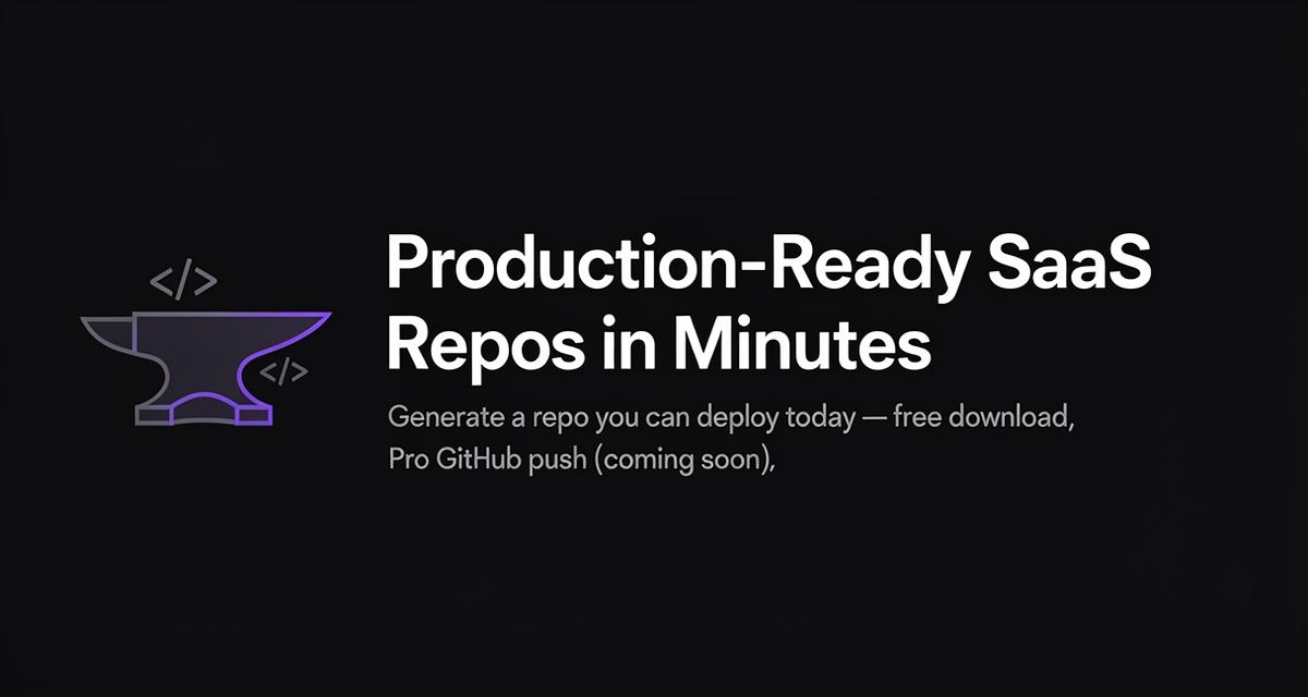 Repo Forge – Generate production-ready GitHub repos in minutes